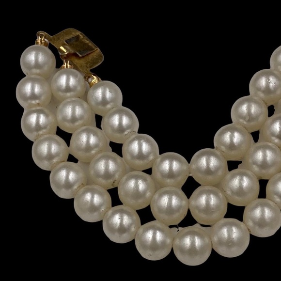 Vintage Florenza Coiled Snakes Faux Pearl Bracelet - Picture 4 of 6